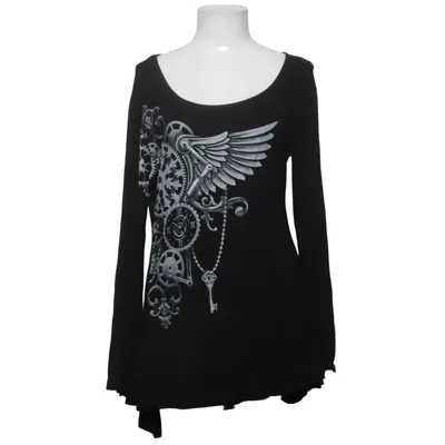 Lange mouwen shirt (Zwart) van Gothicana by EMP Elastaan, Viscose