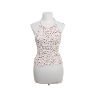 Halter neck top (White, Multicolored) from Stradivarius Elastane, Polyester, Viscose