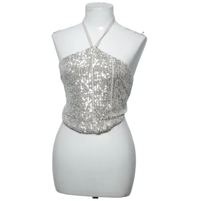 Halternecktopp (Silverfärgad) från Miss Selfridge Elastan, Polyester