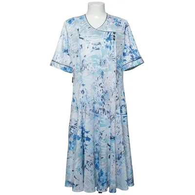 Dress (Blue, White, Multicolored) from Daxon Polyester