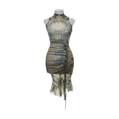 Dress (Green, Multicolored) from Fashion Nova Elastane, Polyester