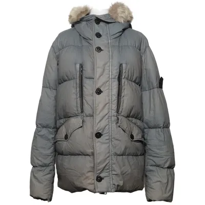 Doudoune (Gris) de Stone Island Coton, Duvet, Polyuréthane
