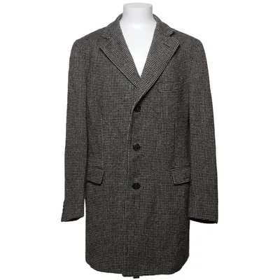 Manteau (Noir, Blanc) de Z Zegna Cupro, Laine