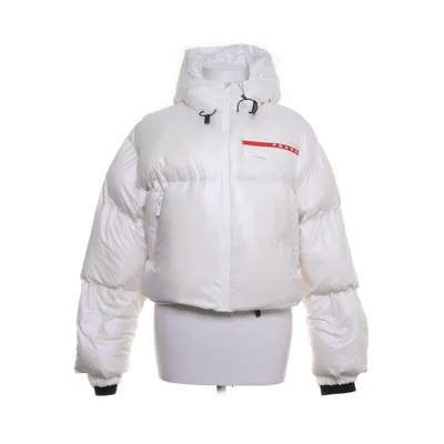 Dunjakke (Hvid) fra Prada Linea Rossa Dun, Fjer, Polyamid, Genanvendt bomuld, Genanvendt polyester