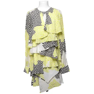 Robe (Jaune, Noir, Blanc) de MSGM Polyester, Soie