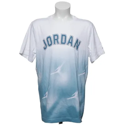 T-shirt (Blanc, Bleu) de Nike Air Jordan Coton, Polyester