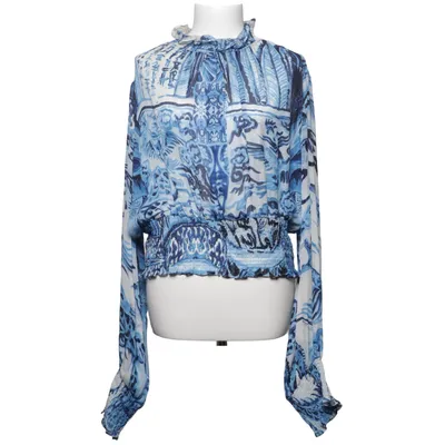 Blouse (Bleu, Blanc) de Roberto Cavalli Soie
