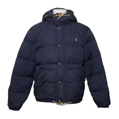 Donsjack (Blauw) van Polo Ralph Lauren Katoen, Dons, Veer, Leer, Polyamide, Polyester