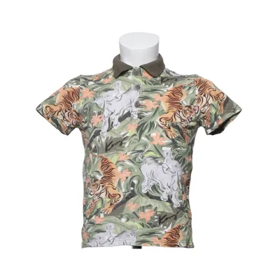 Polo (Vert, Multicolore) de Kenzo Kids Coton, Polyamide