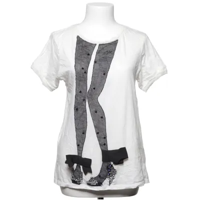 T-shirt (Wit, Zwart) van Lanvin Acryl, Katoen, Zijde