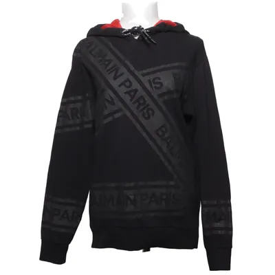 Hoodie (Black, Red) from Balmain Cotton, Elastane
