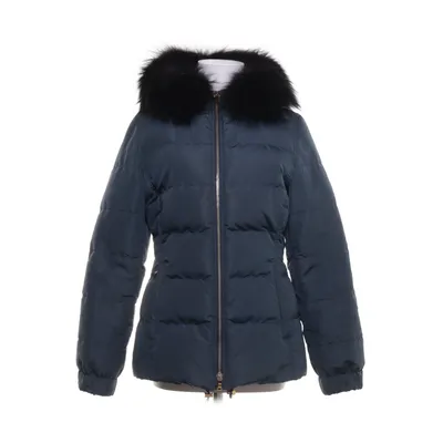 Down jacket (Petrol green) from Prada Down, Polyester, Fox fur, Silk