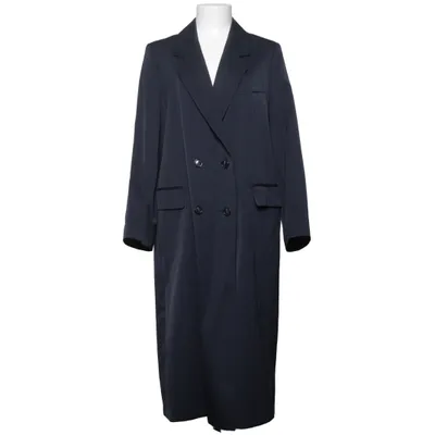 Coat (Blue) from Trevira Polyester, Wool