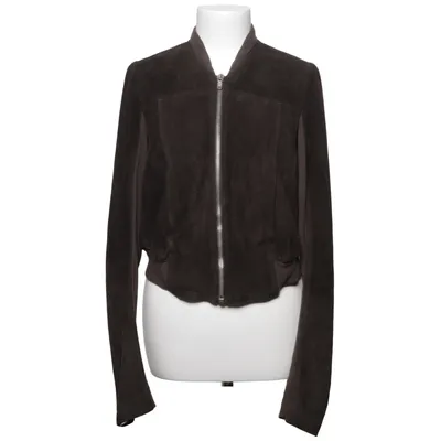 Läderjacka (Brun) från Rick Owens Acetat, Bomull, Kupro, Skinn, Ull