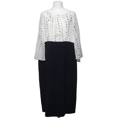Dress (White, Blue) from Marina Rinaldi Acetate, Polyester