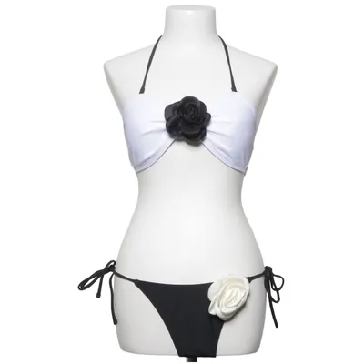 Bikini (Noir, Blanc) de Beach Wear Élasthane, Polyamide
