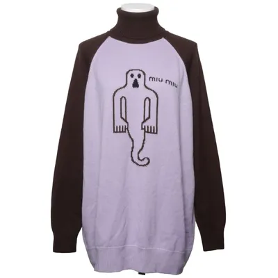 Rollkragenpullover (Lila, Braun) von Miu Miu Wolle