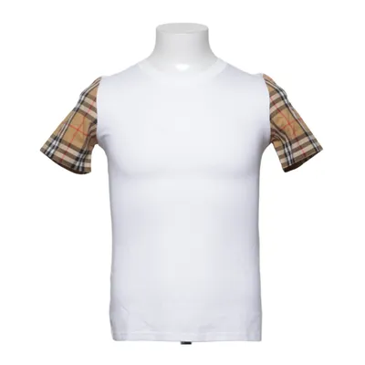T-shirt (Hvid, Beige) fra Burberry Bomuld, Elastan