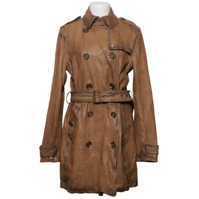 Læderfrakke (Brun) fra Burberry Brit Bomuld, Cupro, Læder
