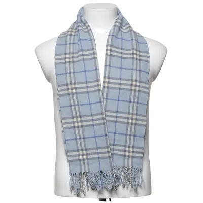 Scarf (Blue, White, Gray) from Burberry Cashmere, Merino wool
