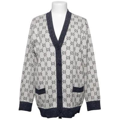Cardigan (Beige, Blauw) van Gucci Katoen, Elastaan, Metallvezel, Polyamide