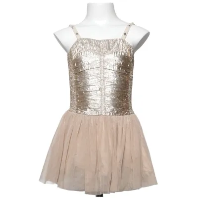 Kleid (Gold, Beige) von Stella McCartney Kids Baumwolle, Metallfaser, Polyester
