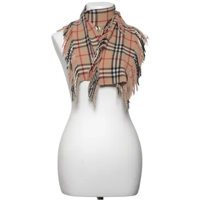 Écharpe (Beige, Rouge, Noir) de Burberry Cachemire, Laine