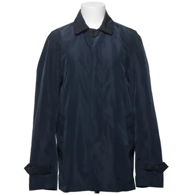 Coat (Blue) from Burberry Brit Leather, Polyester, Viscose