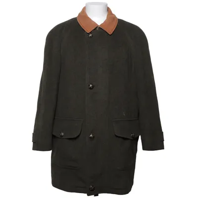 Coat (Green, Multicolored) from Burberry Polyester, Viscose, Wool