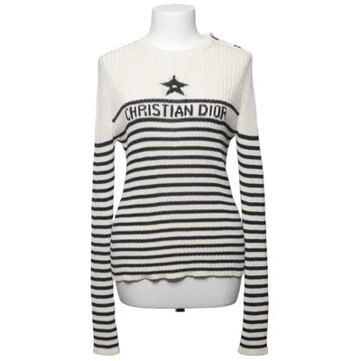 Strickpullover (Beige, Blau) von Christian Dior Baumwolle