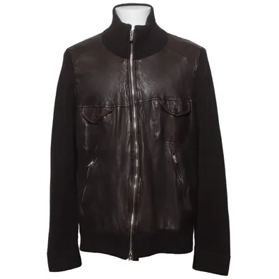 Cardigan (Marron) de C.P. Company Cuir, Laine