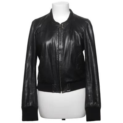 Leren jack (Zwart) van Isabel Marant Étoile Acryl, Leer, Polyester