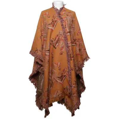 Poncho (Brown, Yellow, Multicolored) from Mulberry Wool