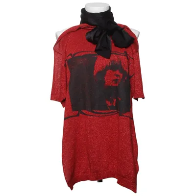 Top (Rød, Sort) fra Raf Simons Polyester, Viscose