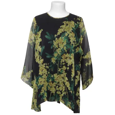 Bluse (Sort, Gul, Grøn) fra Dolce & Gabbana Elastan, Silke
