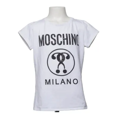 T-shirt (White, Black) from Moschino Teen Cotton, Elastane