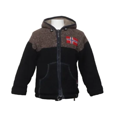 Huvtröja (Svart, Brun) från Norway Ull