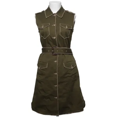 Skjortklänning (Grön) från Dolce & Gabbana Bomull, Elastan, Skinn, Metallfiber, Polyester