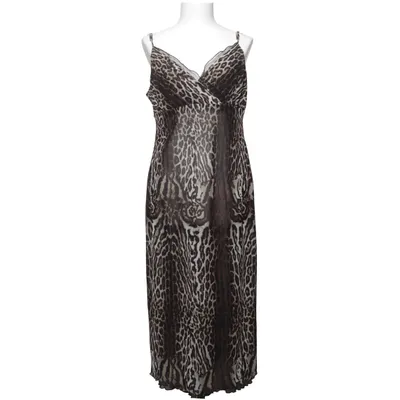 Maxi jurk (Zwart, Bruin) van MCM Elastaan, Polyamide