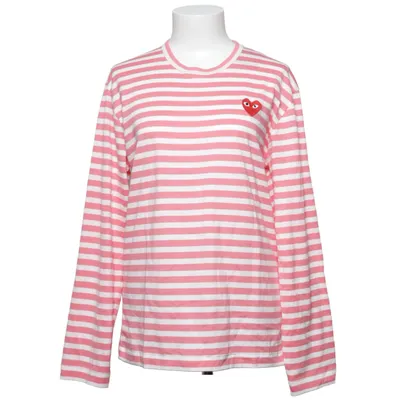 Long sleeve T-shirt (Pink, White) from Comme des Garçons PLAY Cotton