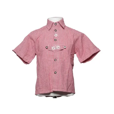 Chemise à manches courtes (Rouge, Blanc) de Isar-Trachten Coton