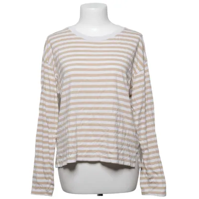 Long sleeve T-shirt (Beige, White) from Monki Cotton, Modal