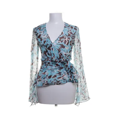 Wrap blouse (Blue, Brown) from Diane von Furstenberg Silk