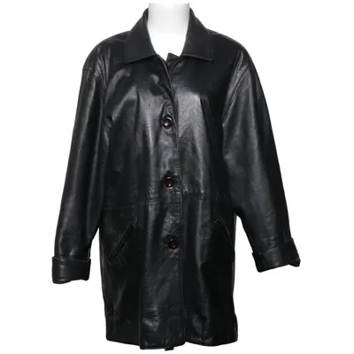 Leren jack (Zwart) van Versace Classic V2 Katoen, Leer, Polyester