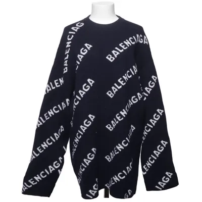Sweater (Blue, White) from Balenciaga Elastane, Polyamide, Wool