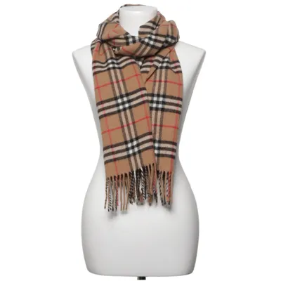 Sjaal (Beige, Zwart, Rood) van Burberry Wol