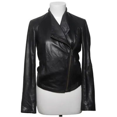 Veste de motard (Noir) de Helmut Lang Élasthane, Cuir, Polyester