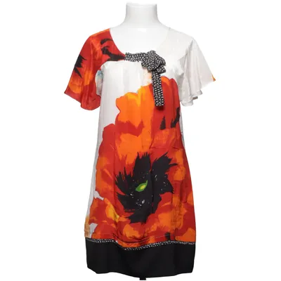 Klänning (Vit, Svart, Orange) från Roberto Cavalli Polyester, Silke