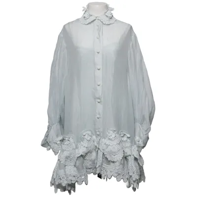 Robe chemise (Bleu) de Zimmermann Lin, Polyester, Soie