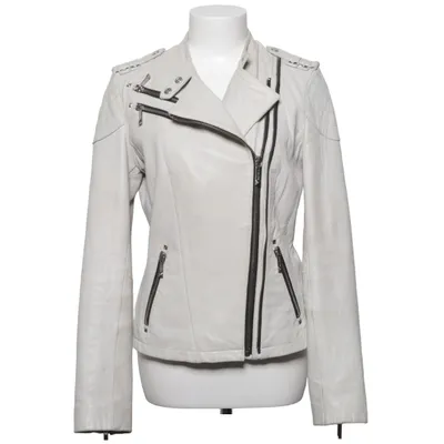 Bikerjack (Grijs) van Michael Kors Katoen, Leer, Polyester